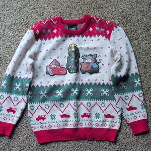 Pixar Kids Festive Red and Green Crewneck